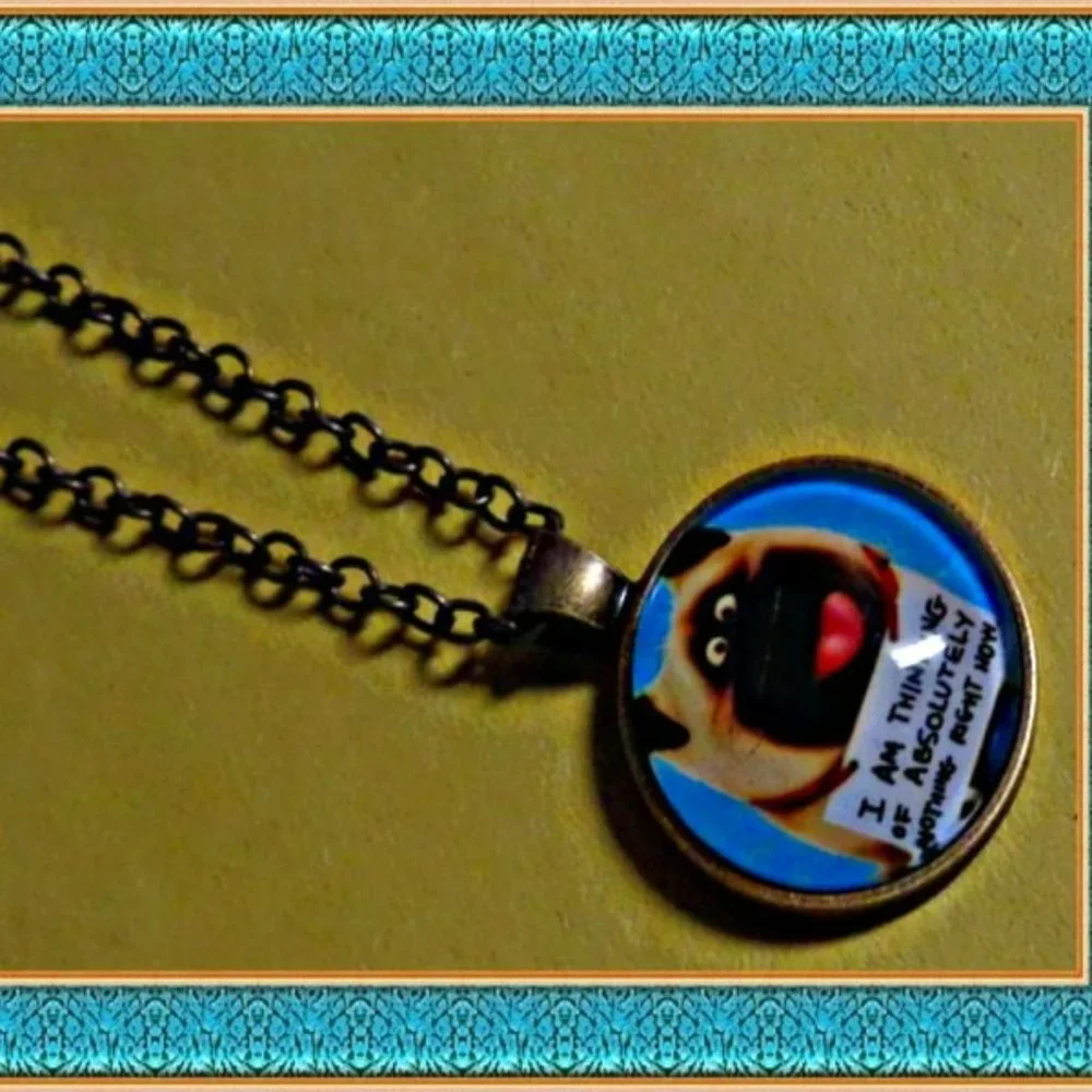 Antique Bronze In Color Secret Life Of Pets Mel The Dog Theme Necklace For Kids